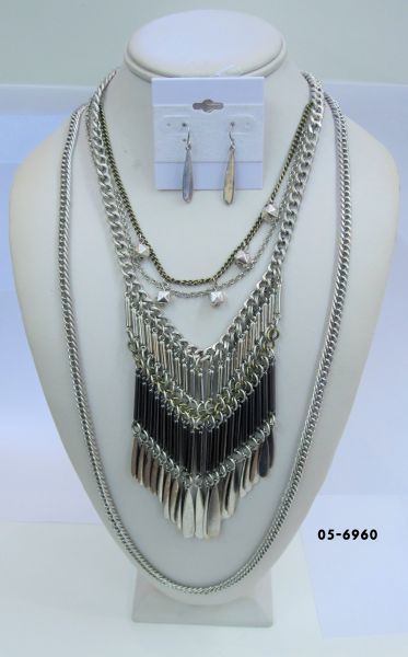 Conjunto colar e brinco 6960